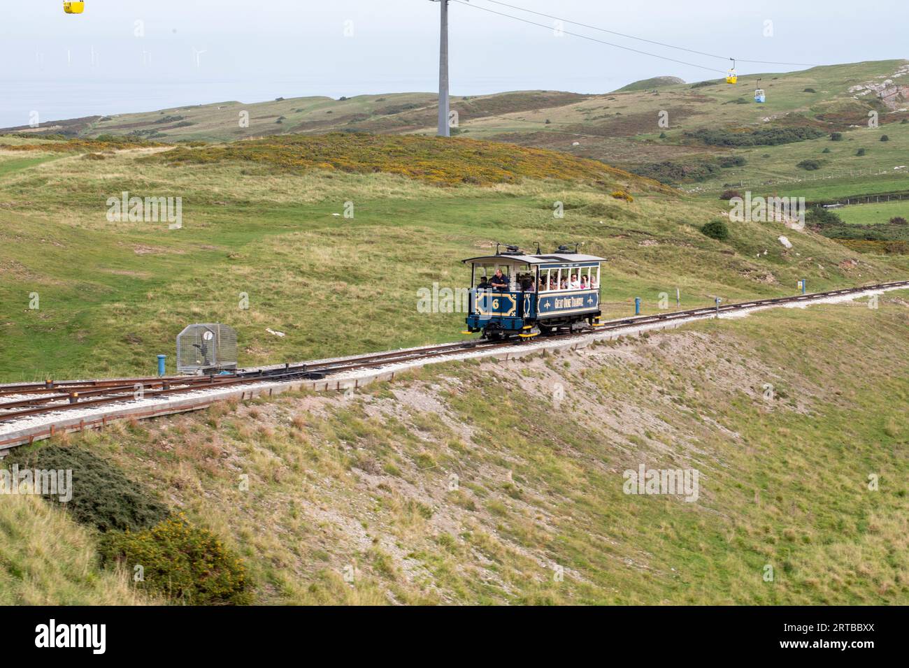 tram on Great Ormes Head Stock Photo