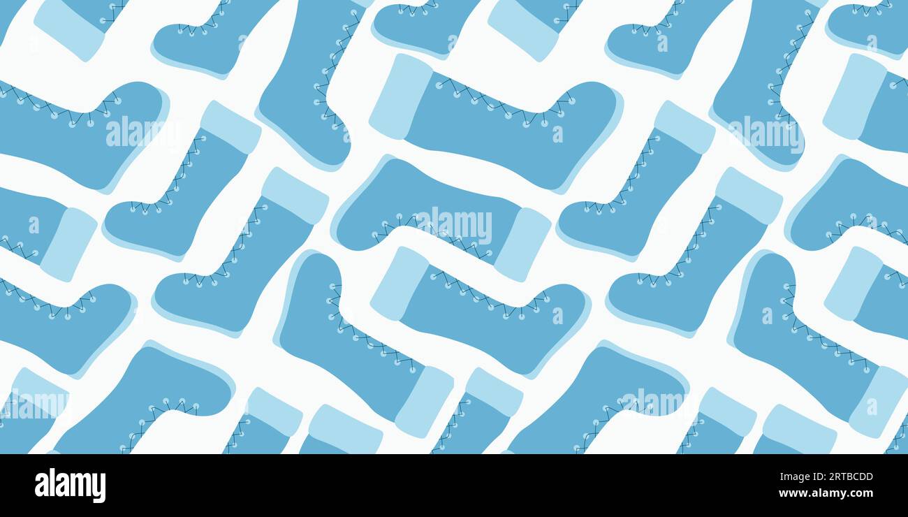 Winter boots with seamless pattern. Seasonal wear vector illustration ...