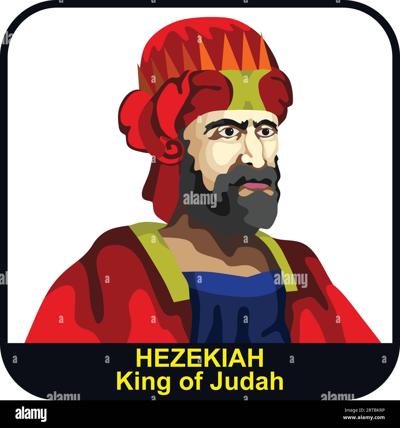 Hezekiah 13th Judah King Stock Vector