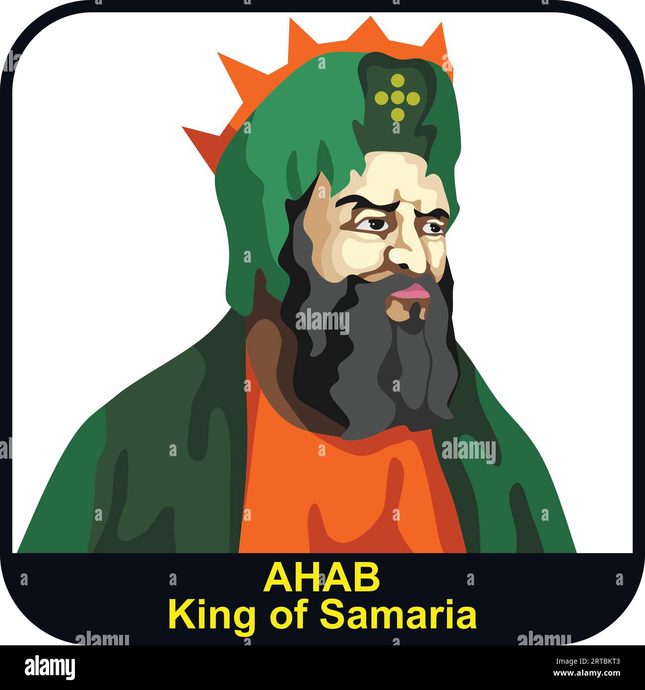 Ahab 7th Israel Samaria King Stock Vector