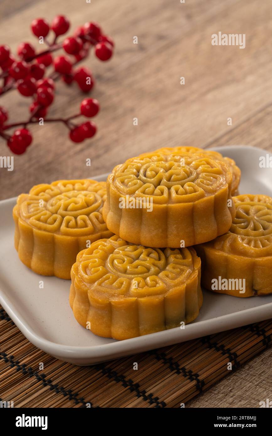 Delicious Cantonese moon cake for Mid-Autumn Festival food mooncake on ...