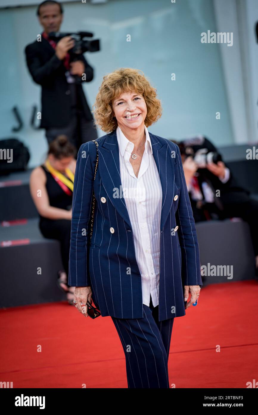 Anna Galiena attends a red carpet for the movie "Felicità at the 80th