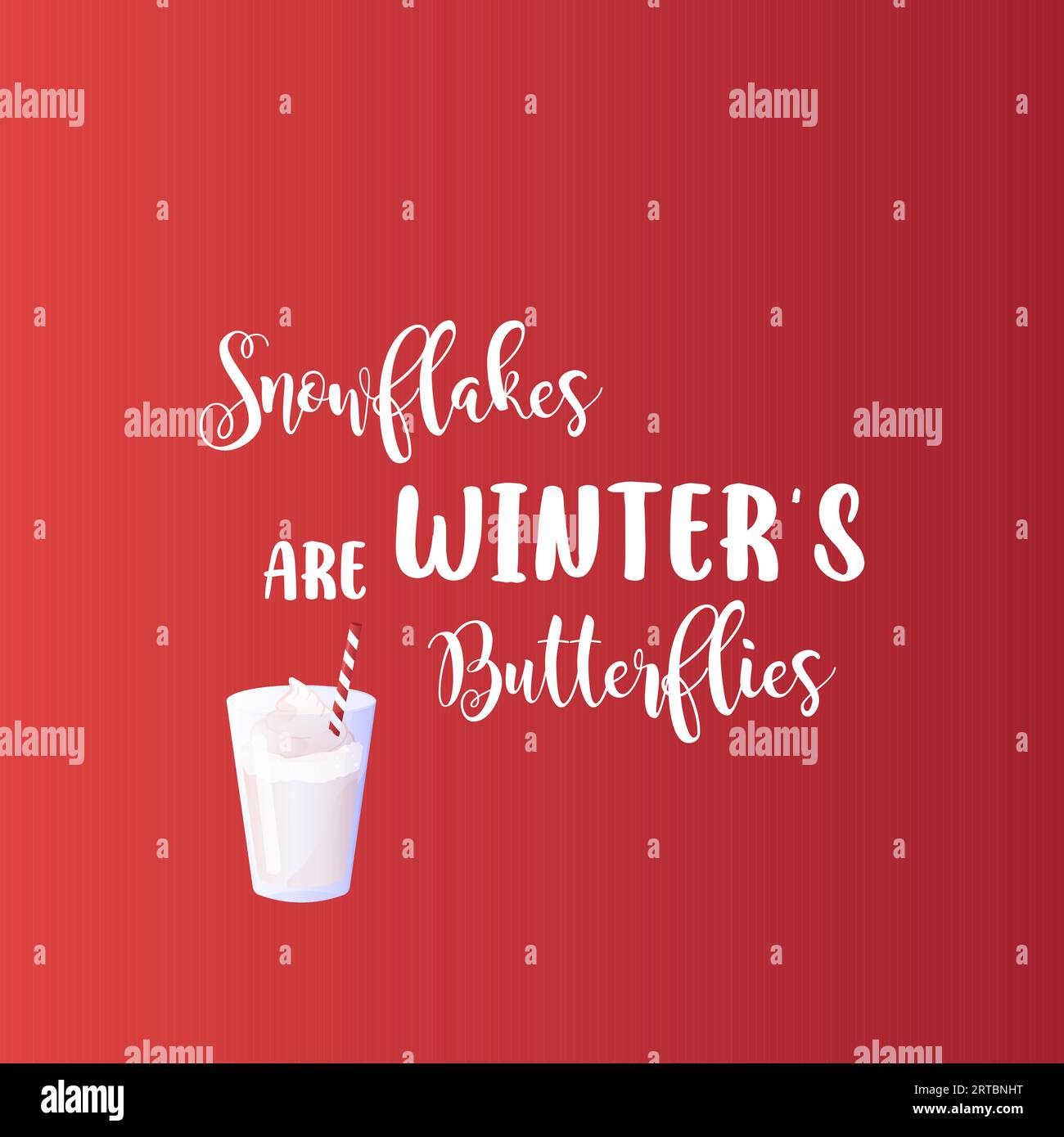 New Year card, inscription, Merry Christmas with mug, drinks, winter . vector illustration Stock Vector