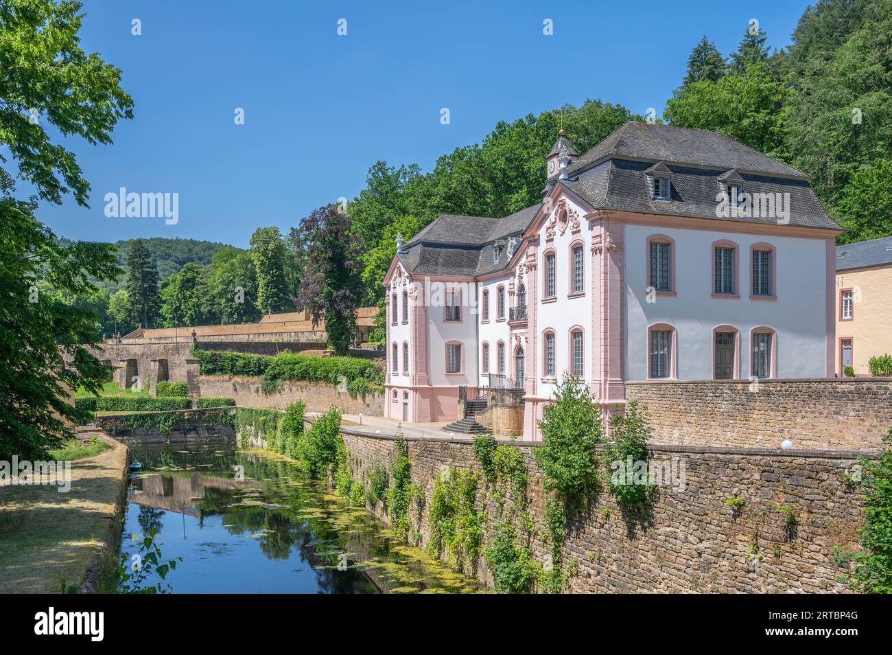 Weilerbach Castle near Bollendorf on the Sauer, Sauer Valley, Bollendorf, Eifel, Rhineland-Palatinate, Germany Stock Photo