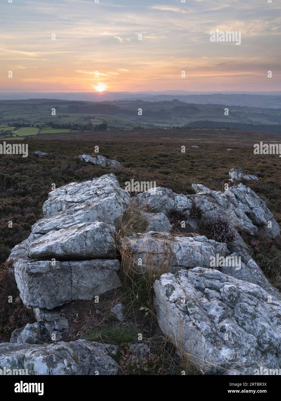 Scenery viewed from Stiperstones, a rocky quartzite ridge in South ...
