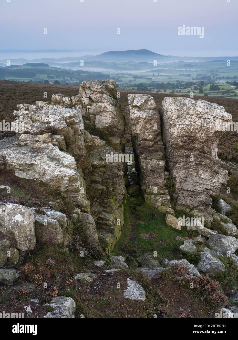 Scenery viewed from Stiperstones, a rocky quartzite ridge in South ...