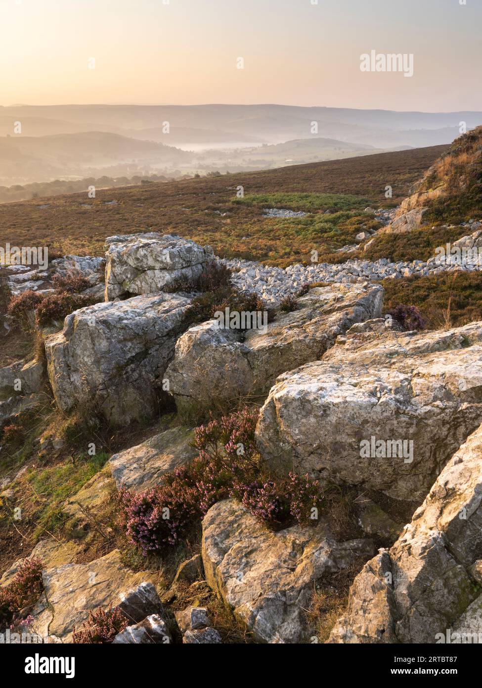 Scenery viewed from Stiperstones, a rocky quartzite ridge in South ...