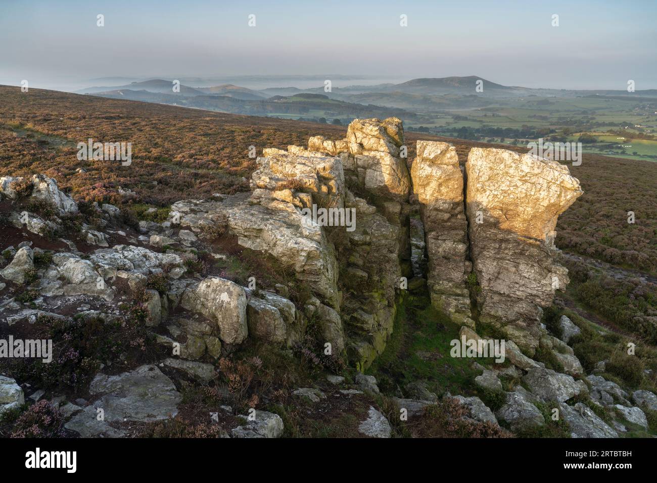 Scenery viewed from Stiperstones, a rocky quartzite ridge in South ...
