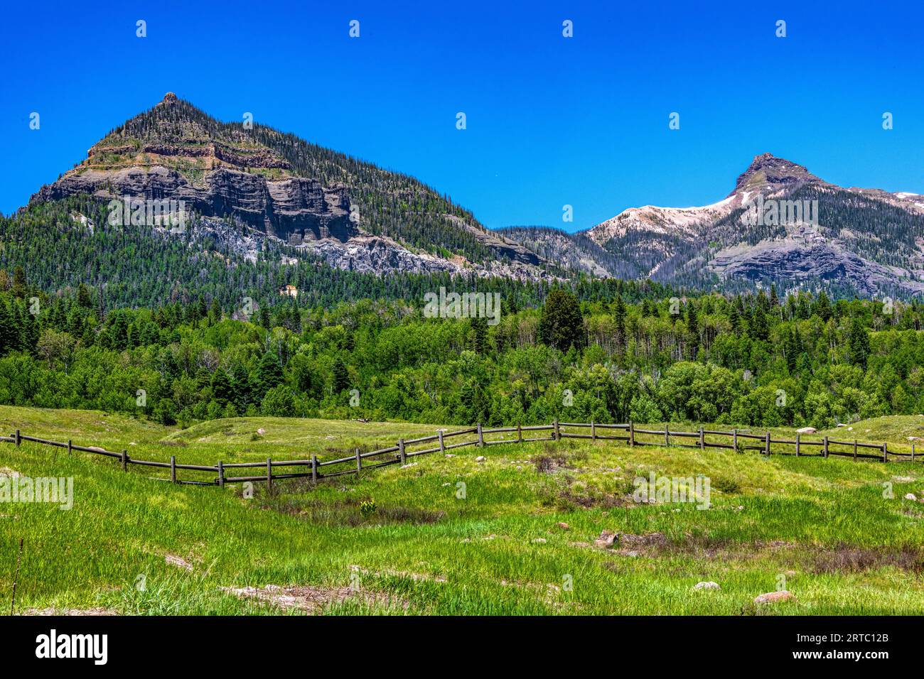 Williams Reservoir and Creek are in the wilderness between Pagosa Springs and lake City Stock Photo