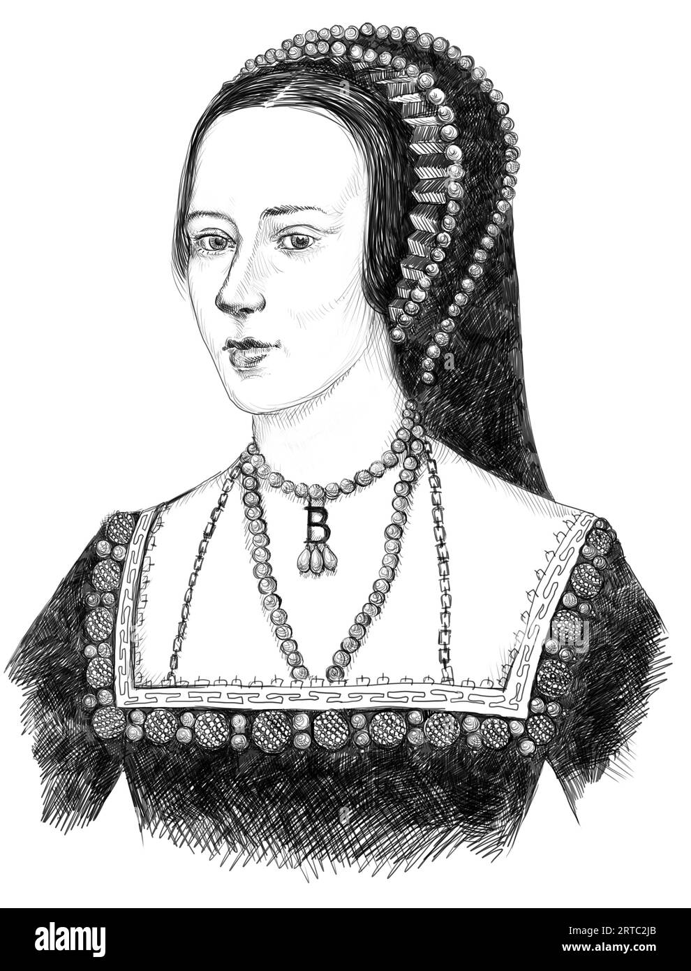 Illustration of Queen Anne Boleyn Stock Photo Alamy
