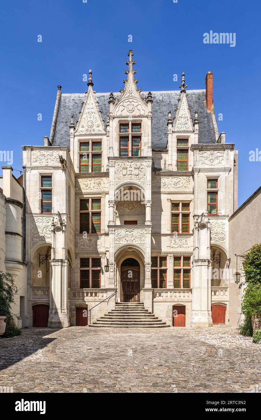 Facade of mid-15th century Hotel Gouin - Tours, Indre-et-Loire (37), France. Stock Photo