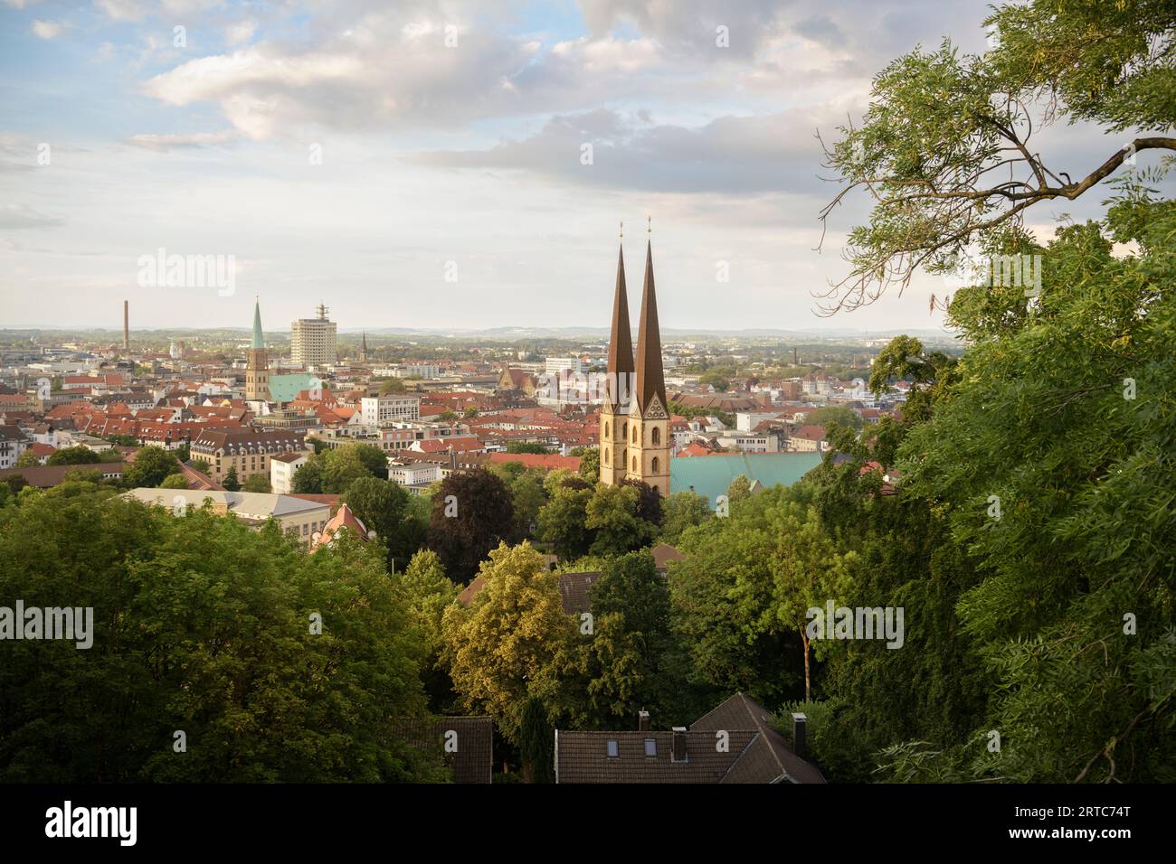 View from Sparrenburg on Bielefeld old town, Bielefeld, North Rhine-Westphalia, Germany, Europe Stock Photo
