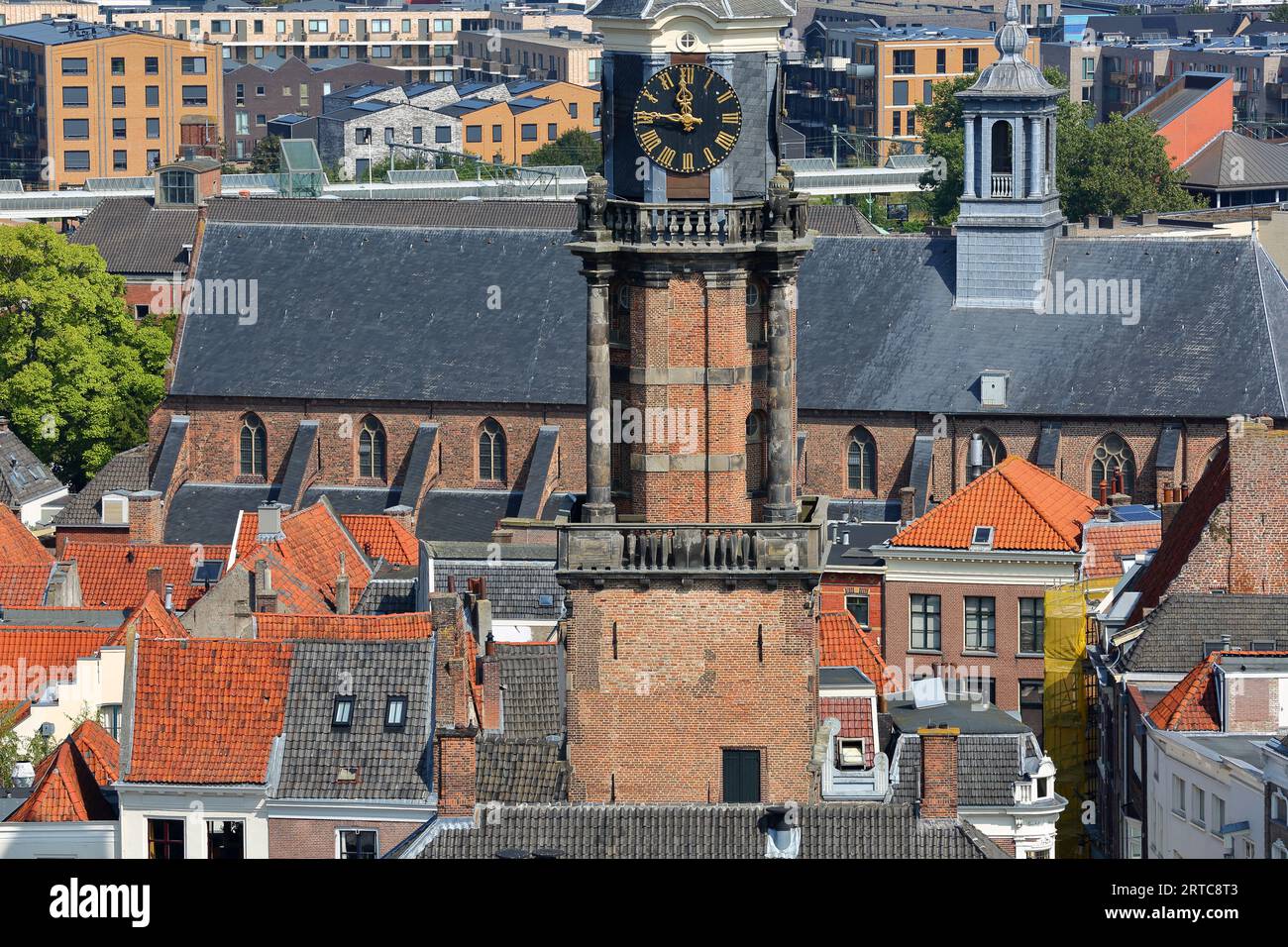 Aerial view of the historic old town of Zutphen, Gelderland