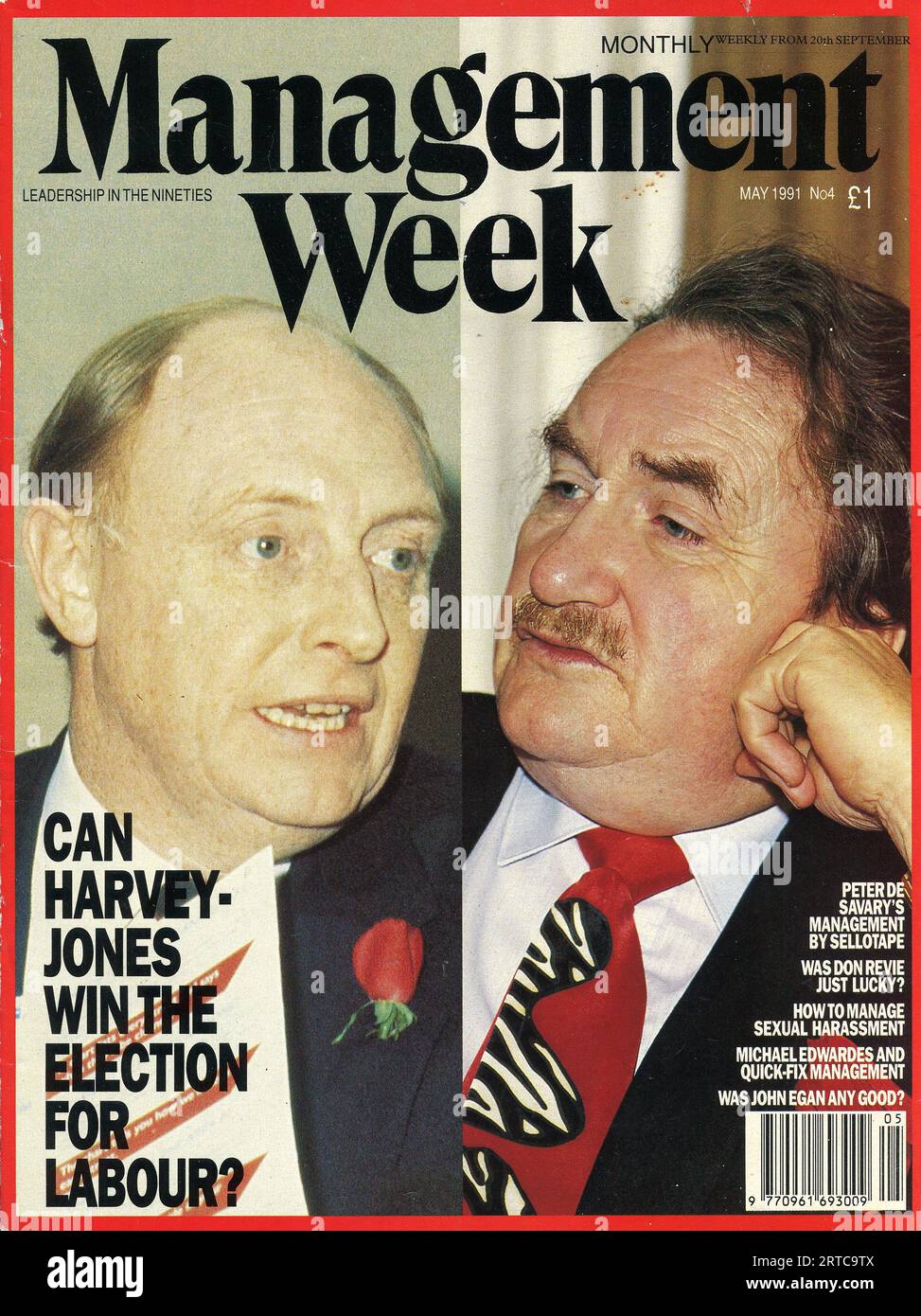Archive copy of UK business magazine Management Week published in May 1991. Launched in 1991, the magazine was relaunched as Business Age in 1992. Stock Photo