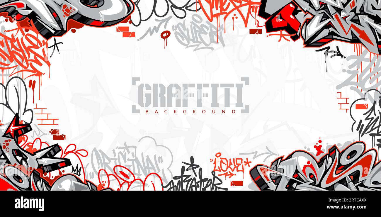White Abstract Urban Style Hiphop Graffiti Street Art Vector ...