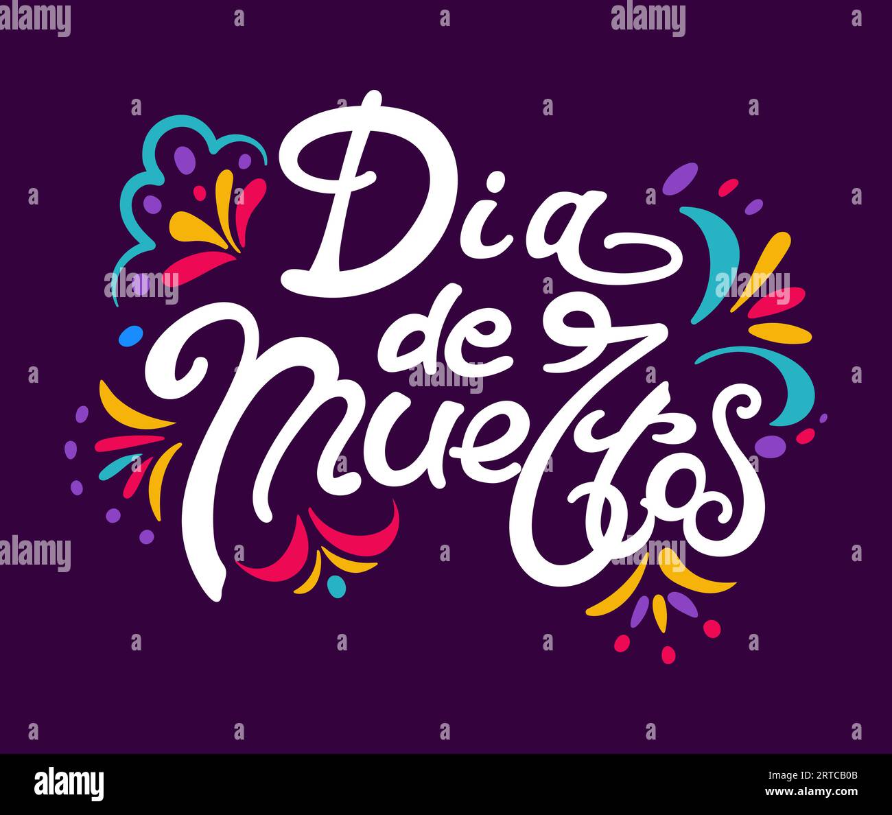Day of the Dead. Dia de Muertos. Ofrenda. Lettering. Bright vector