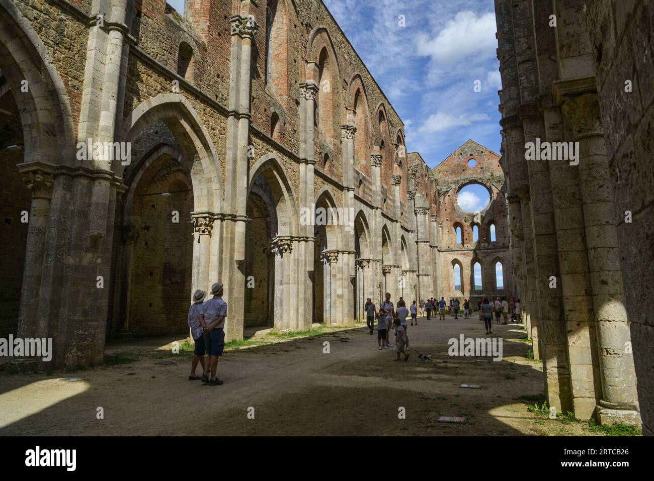 San Galgano, abandoned abbey, the place became famous because of the lack of roof. Nowadays attracts thousands of visitors each year and has also been Stock Photo