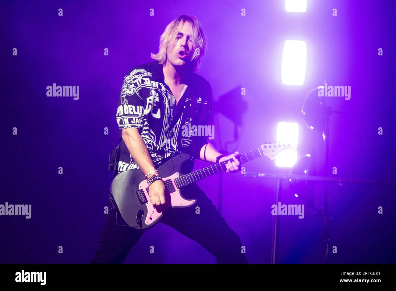 Charlie Simpson of Busted performs on stage at The O2 Arena on