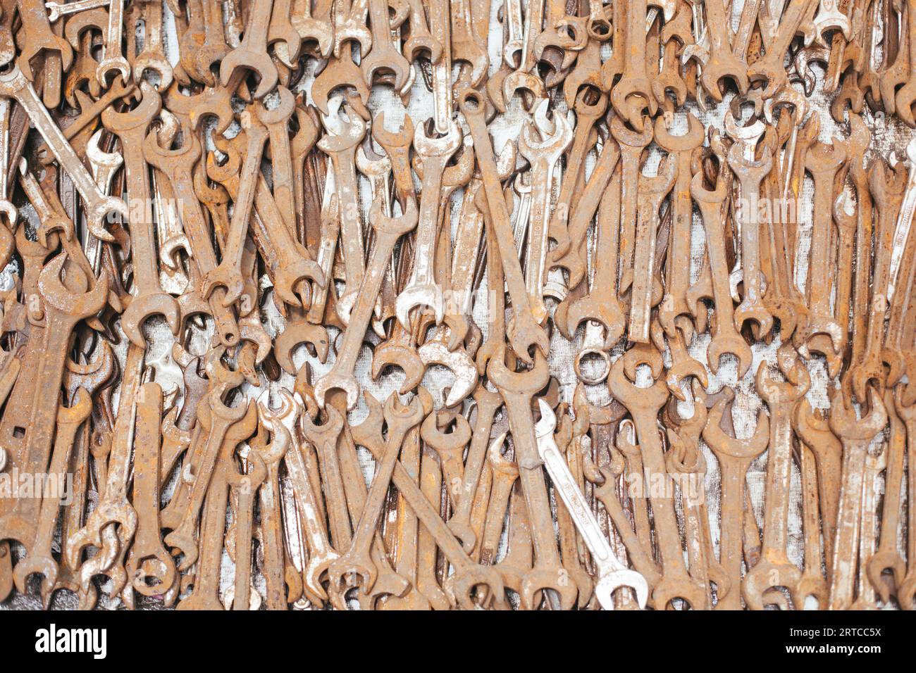 Pune, India, old rusted wrenches for sale Stock Photo