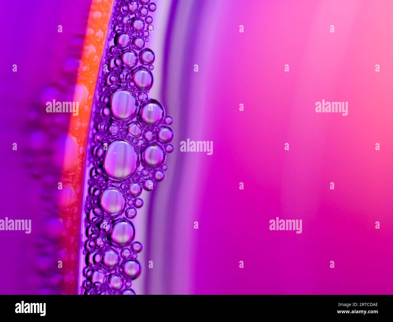 Close up water bubble  on color background Stock Photo