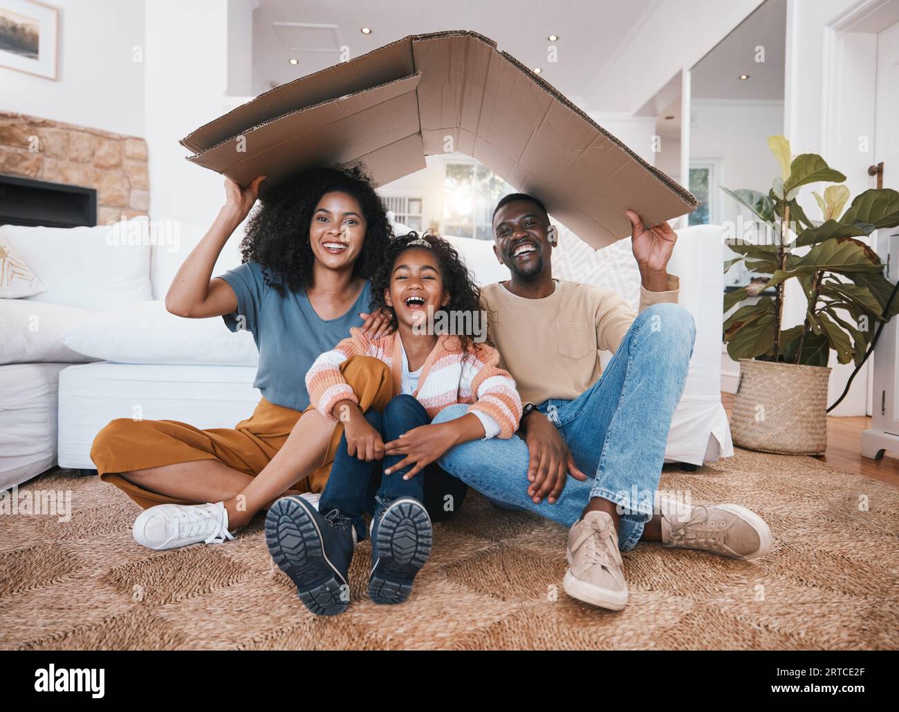 Family, roof and insurance, security and protection at home with