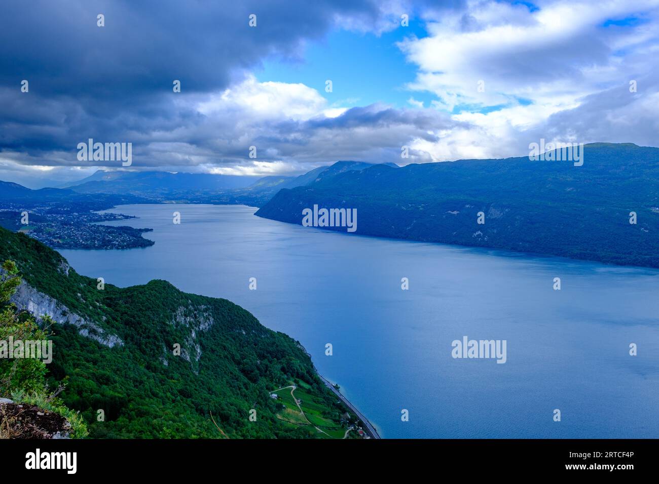 The Bourget lake from an elevated viewpoint Stock Photo
