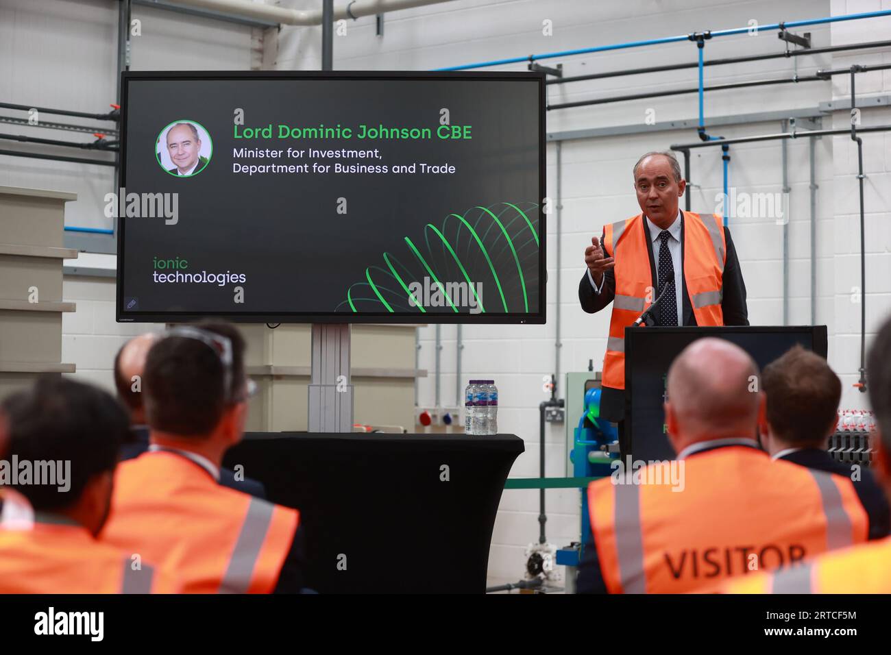 Lord Dominic Johnson, the Uk's investment minister, who is in Belfast