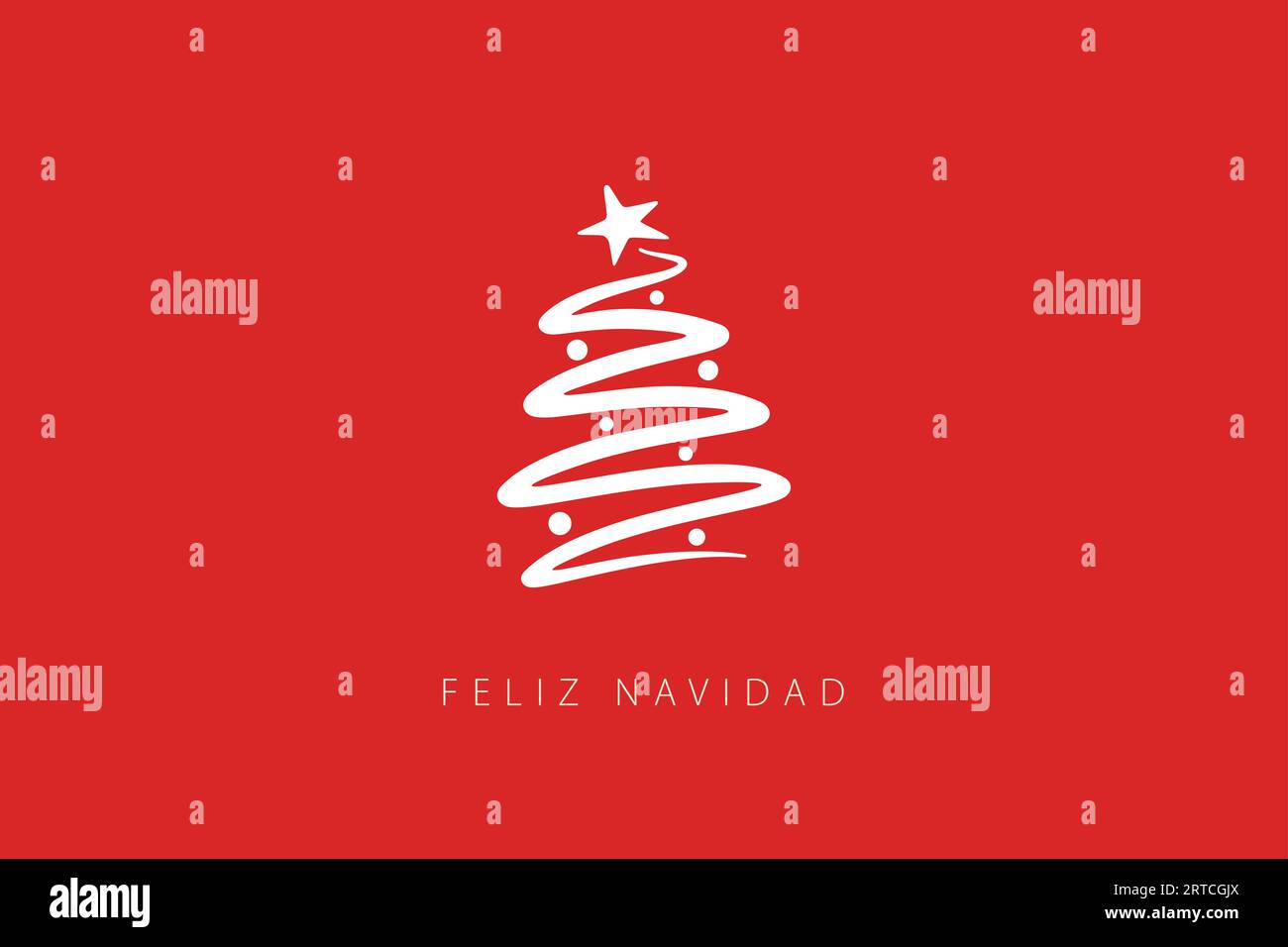 Merry Christmas lettering in Spanish (Feliz Navidad) with christmas ...