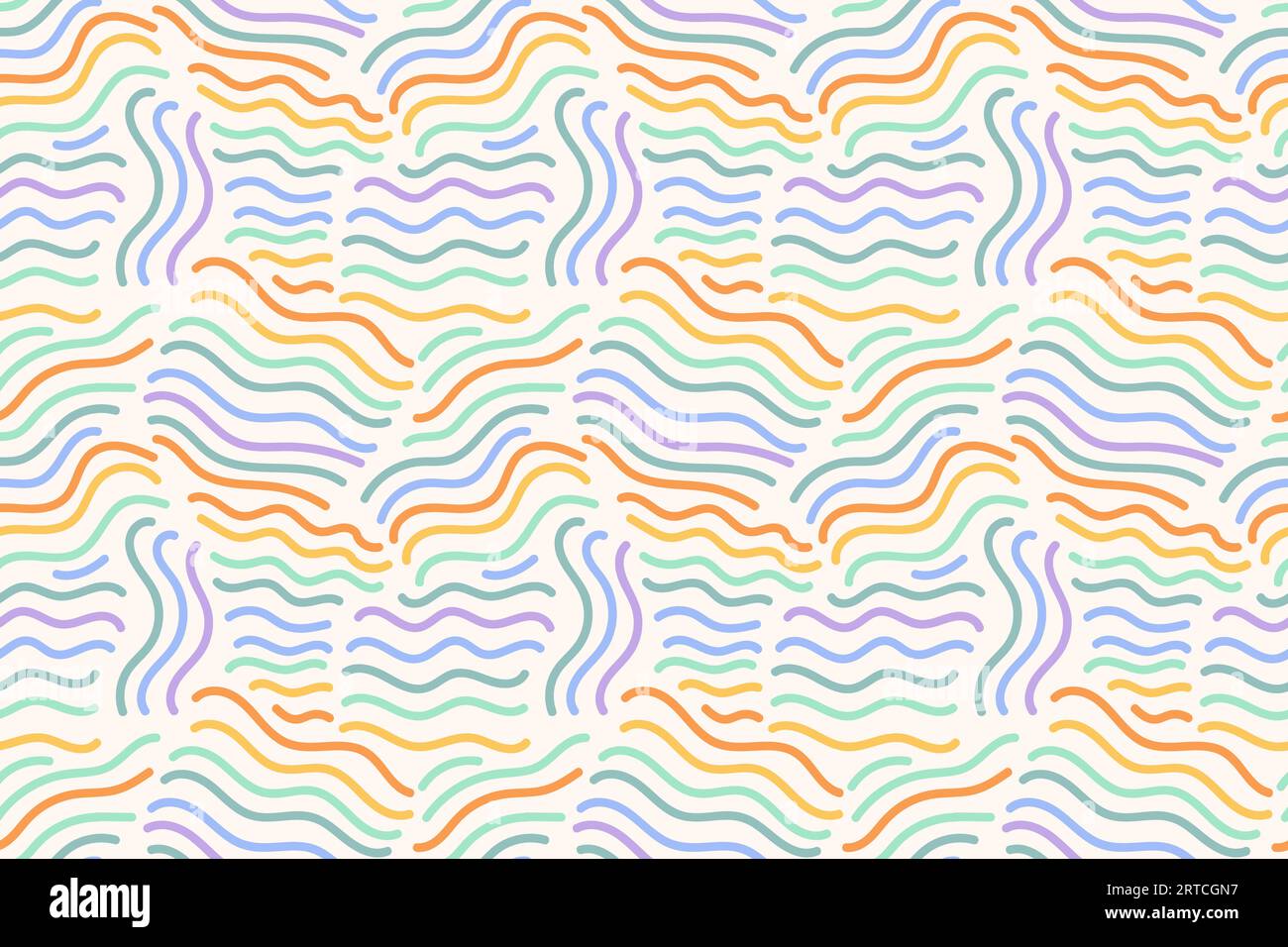 Colorful squiggle print with soft pastel seamless pattern. Cute ...