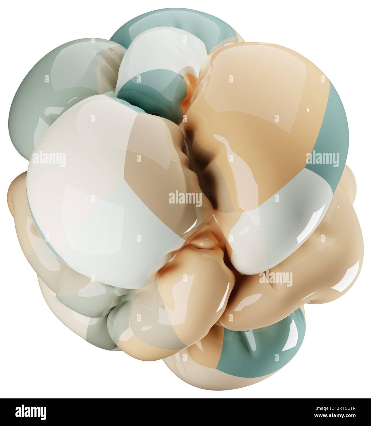 3D Render color abstract object Illustration, inflated abstract balloon ...