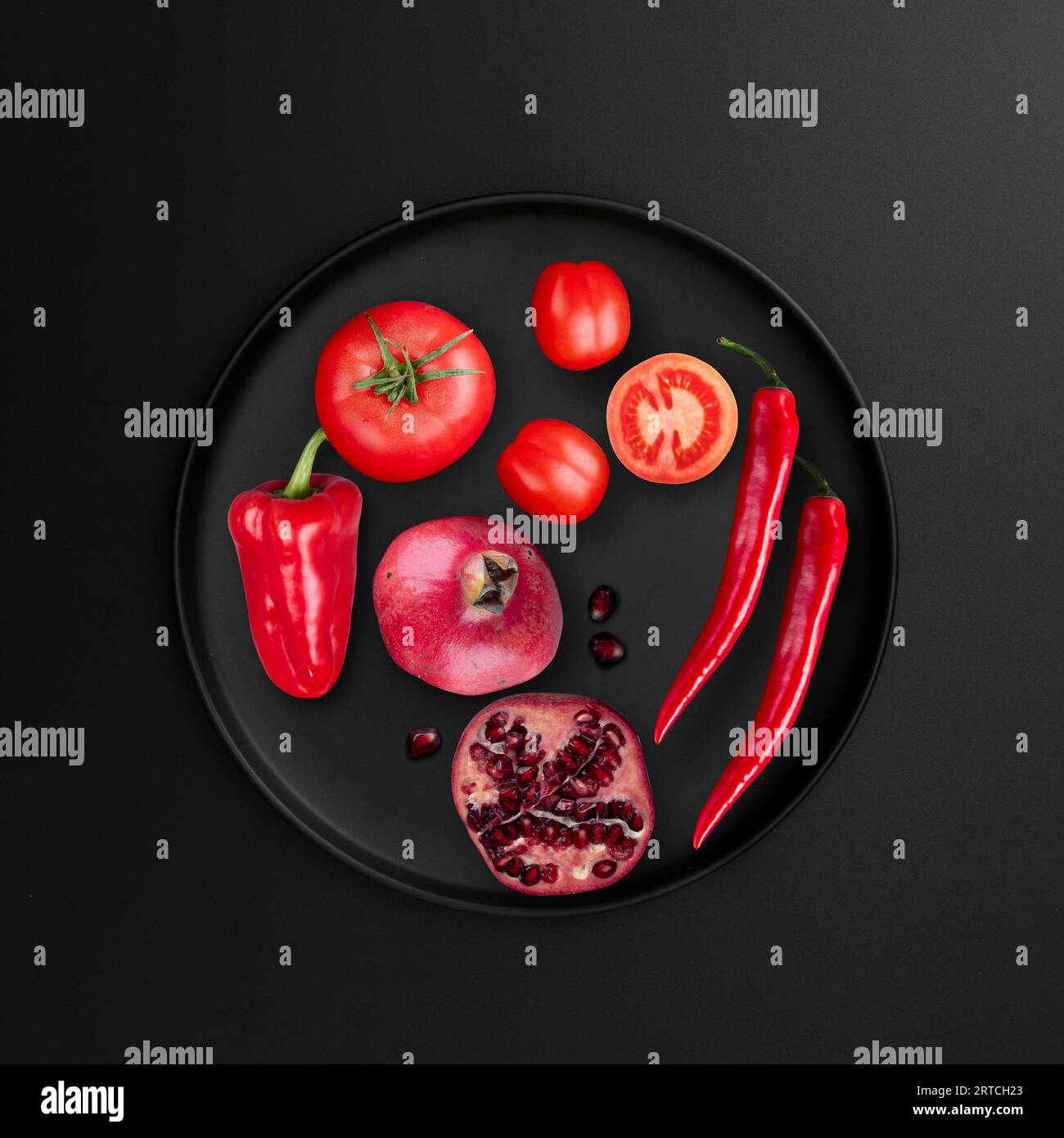 Top angle fruits pomegranate hi-res stock photography and images - Alamy