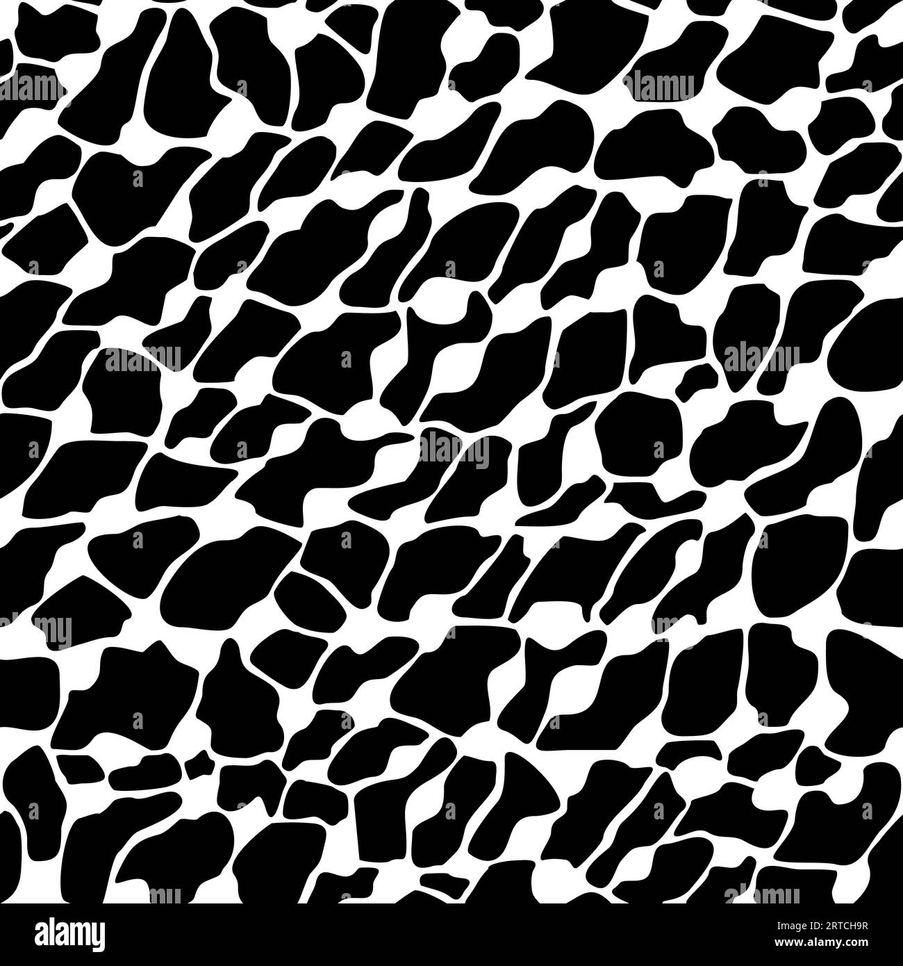 Seamless pattern with organic abstract motifs in black and white Stock ...