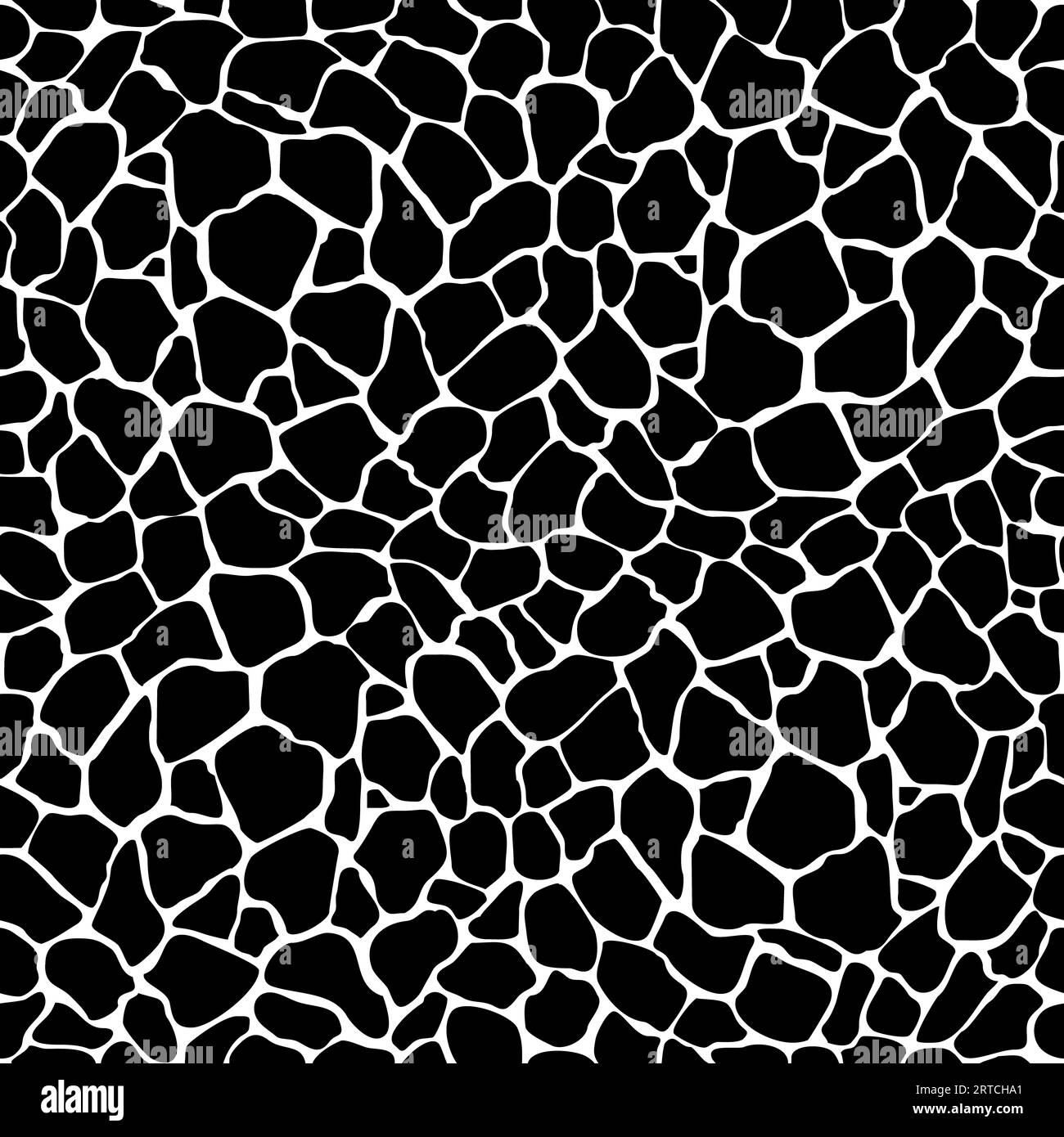 Seamless pattern with organic abstract motifs in black and white Stock ...