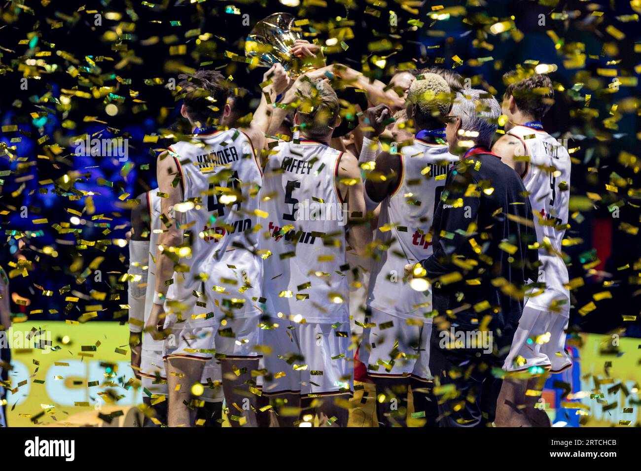 Manila, Philippines. 10th Sep, 2023. Germany celebrates winning the finals of the FIBA Basketball World Cup 2023 between Serbia and Germany at the Mall of Asia Arena-Manila. Final score: Germany 83:77 Serbia. (Photo by Nicholas Muller/SOPA Images/Sipa USA) Credit: Sipa USA/Alamy Live News Stock Photo