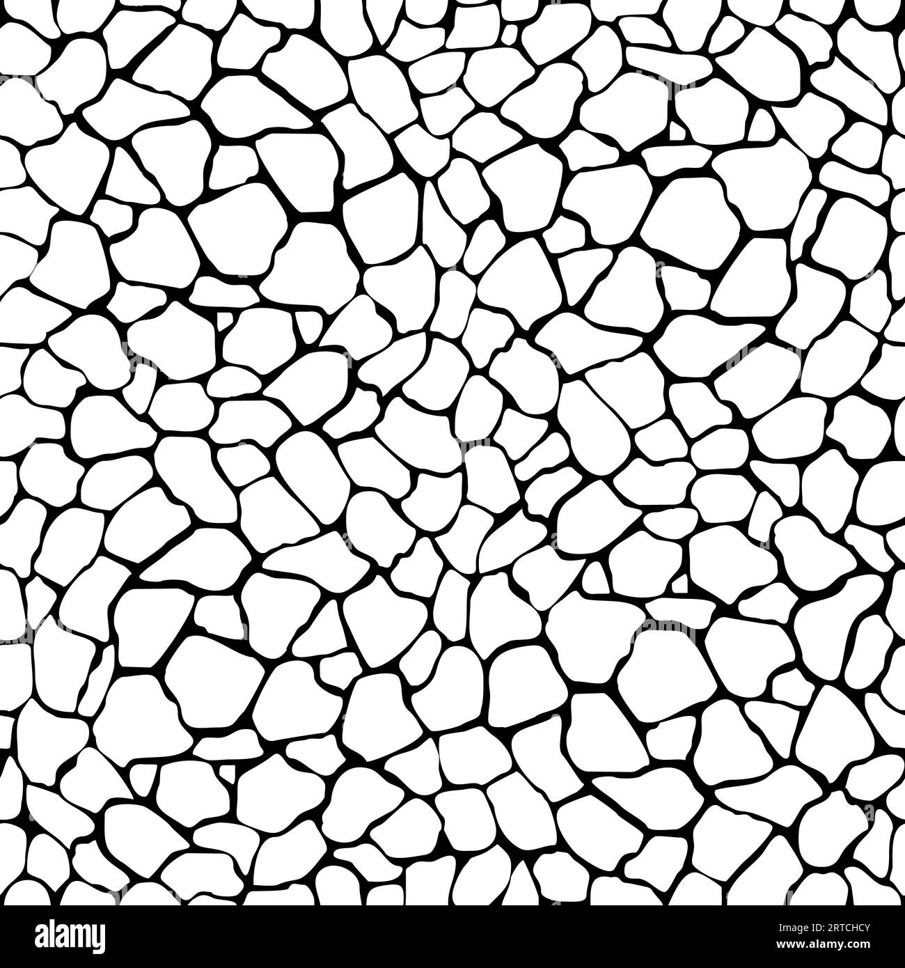 Seamless pattern with organic abstract motifs in black and white Stock Photo