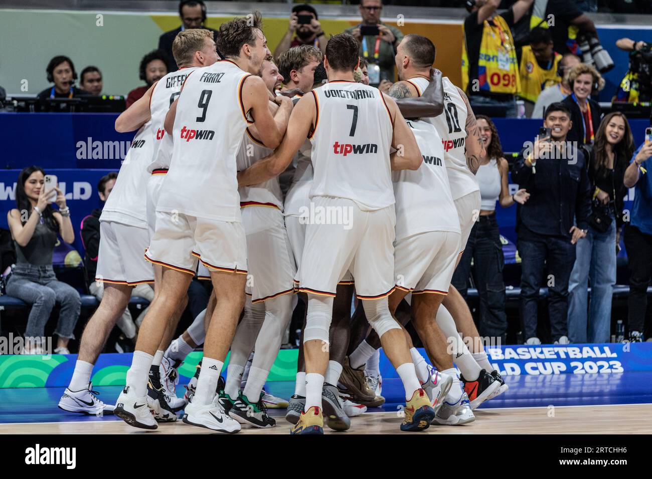 Manila, Philippines. 10th Sep, 2023. Germany celebrates after winning the finals of the FIBA Basketball World Cup 2023 between Serbia and Germany at the Mall of Asia Arena-Manila. Final score: Germany 83:77 Serbia. (Photo by Nicholas Muller/SOPA Images/Sipa USA) Credit: Sipa USA/Alamy Live News Stock Photo