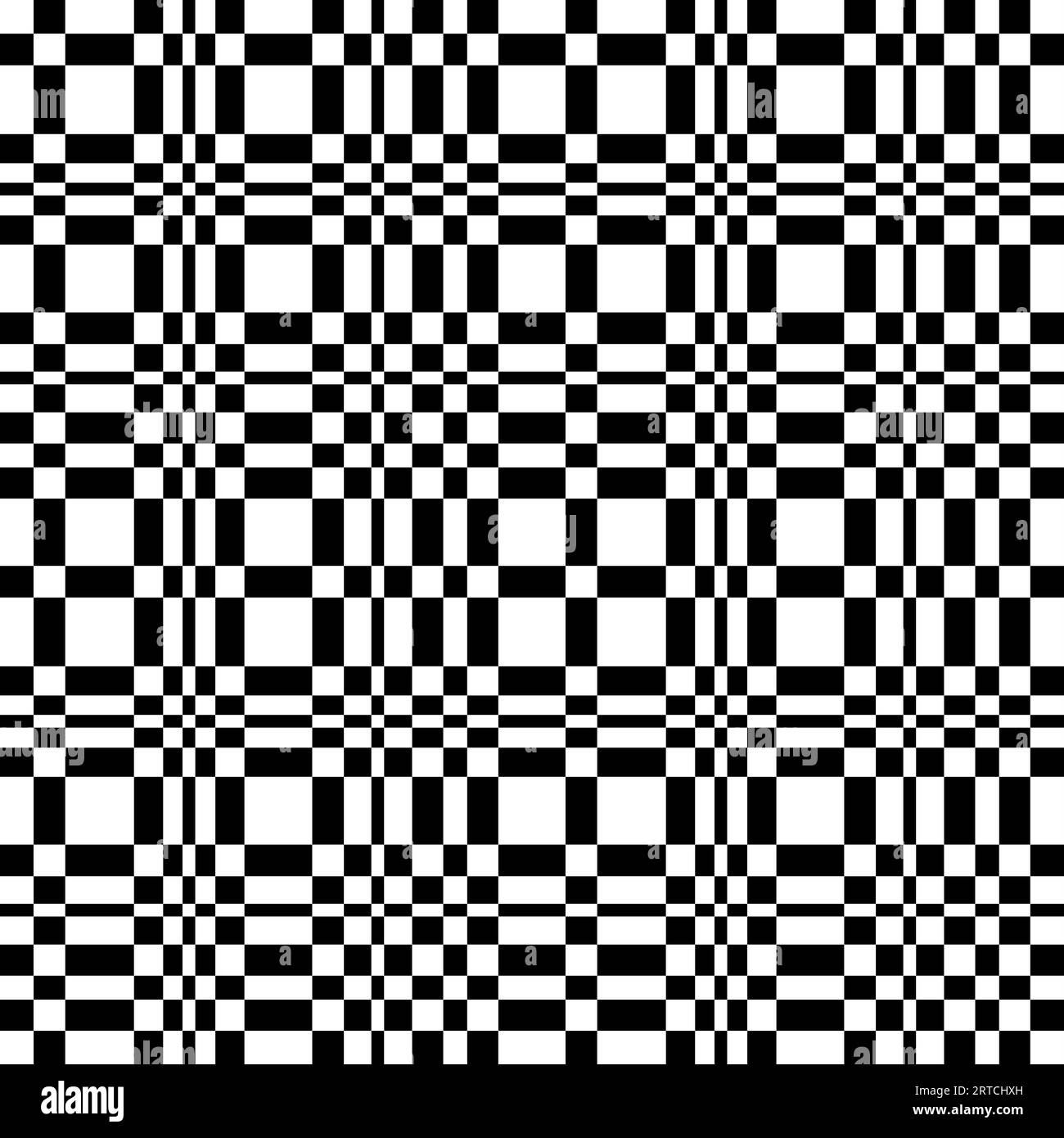 Seamless pattern with plaid motifs in black and white Stock Photo