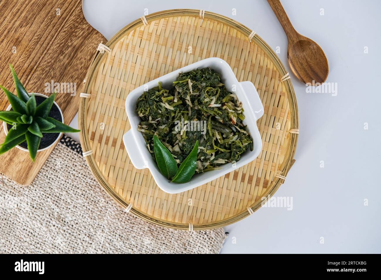 Indian traditional food spinach salad called Keerti portal or Keerai