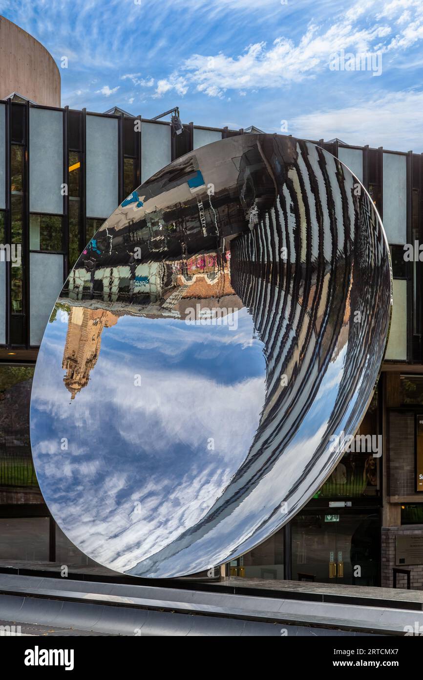 The Sky Mirror outside Nottingham Playhouse, UK. Stock Photo
