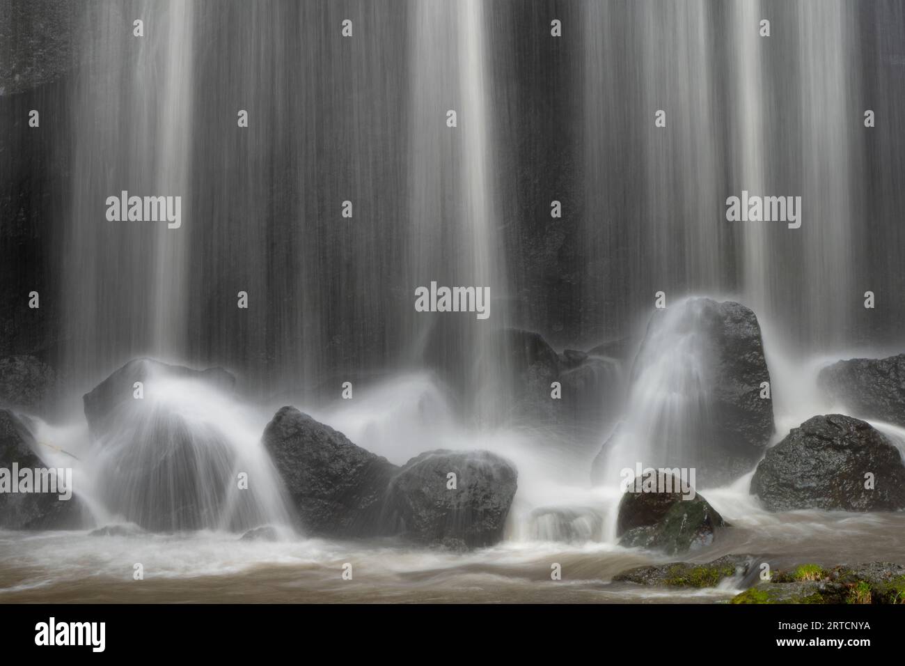 Tranquil mountain waterfall in slow hi-res stock photography and images ...