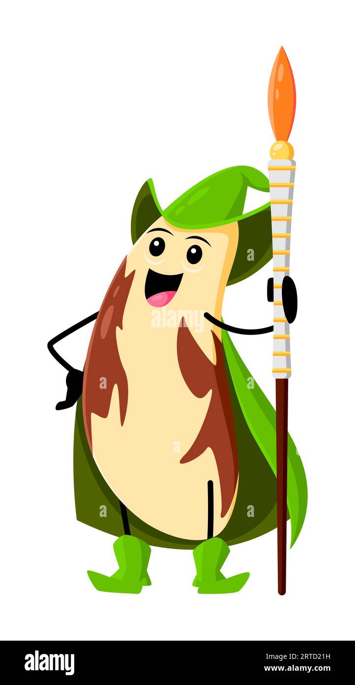 Cartoon brazil nut nut wizard character. Isolated vector comic joyous