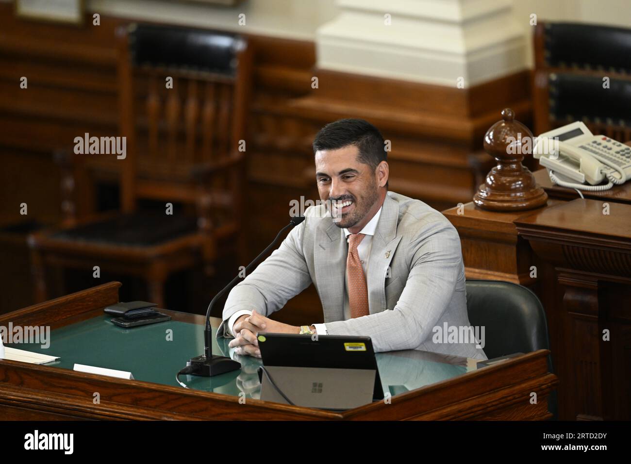 Austin, TX, USA. 12th Sep, 2023. Attorney BRANDON CAMMACK, gives