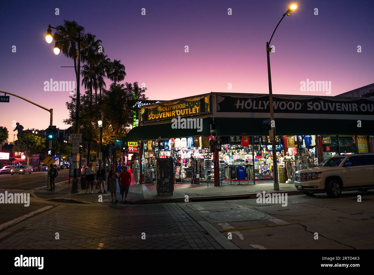 Los Angeles, USA. Aug 26, 2023. The Hollywood Blvd at night Stock Photo ...