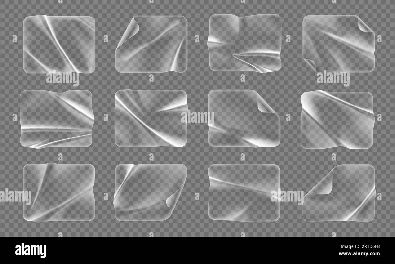 Transparent rectangle plastic patch stickers, overlay adhesive sticker