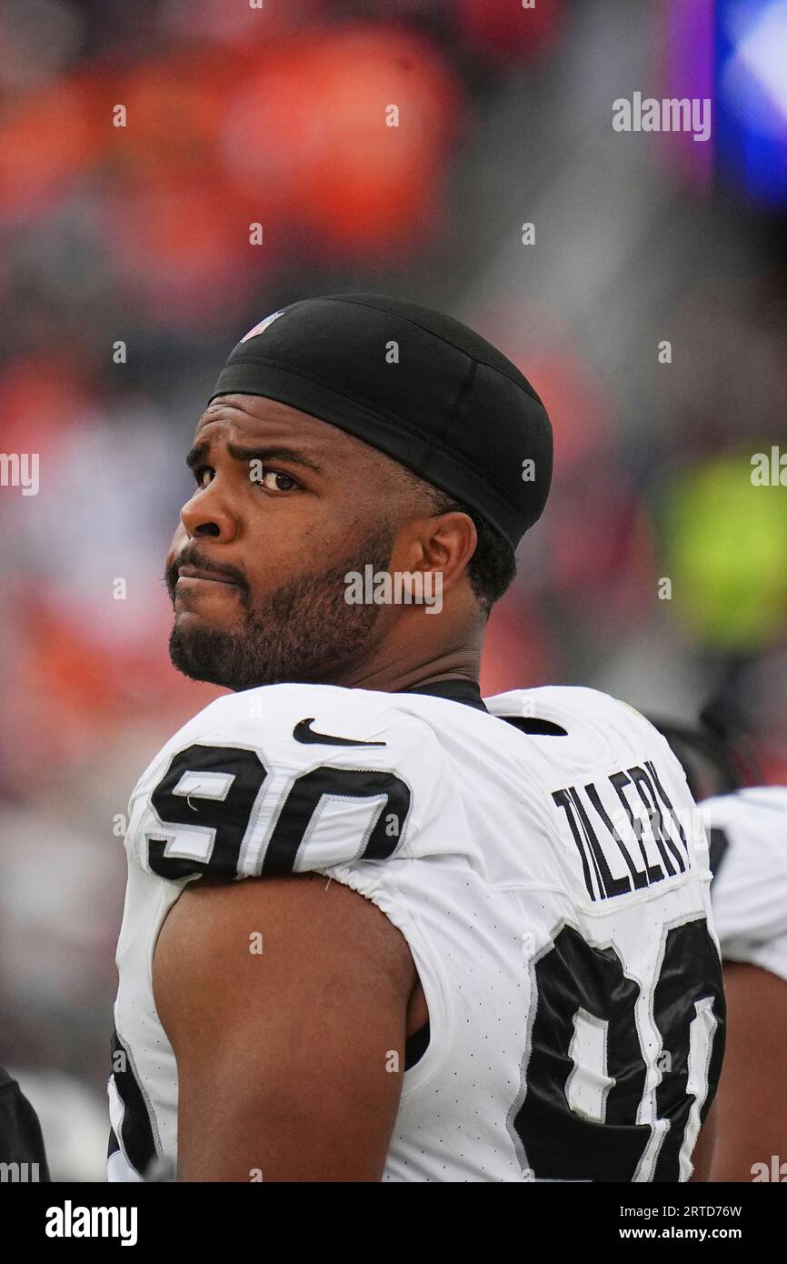 Las Vegas Raiders defensive tackle Jerry Tillery (90) against the ...