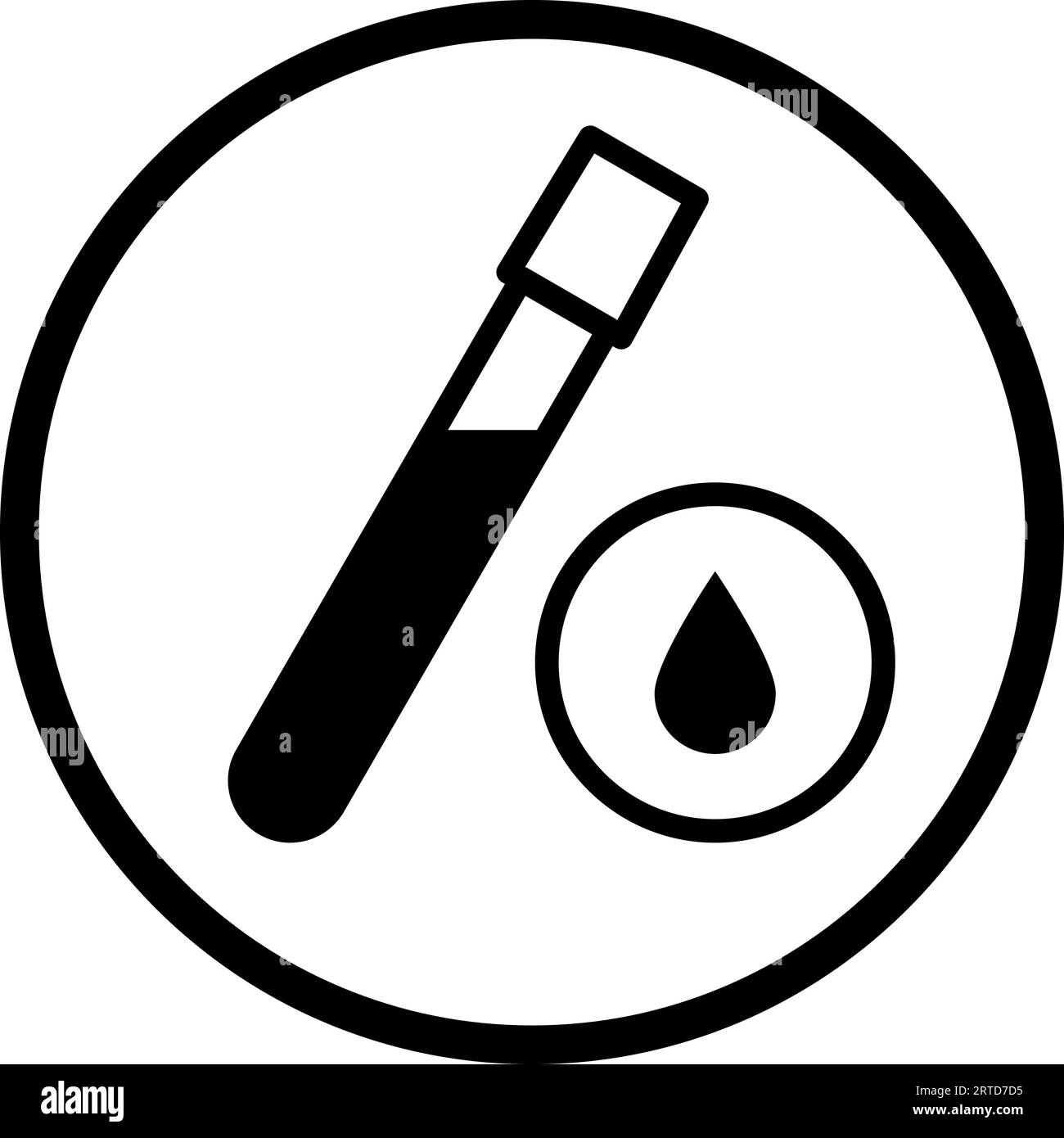 Blood test and analysis laboratory isolated icon Stock Vector