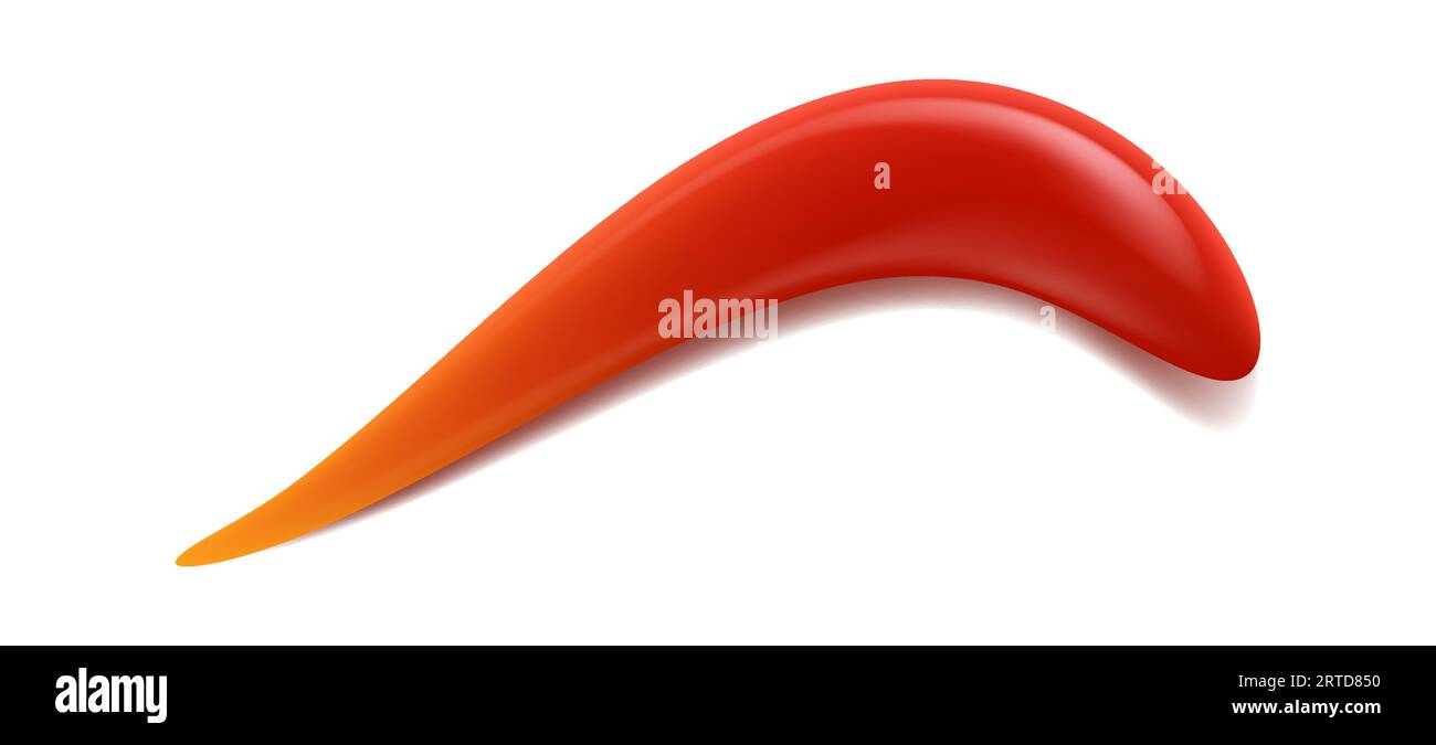 Tomato sauce stain or splash. Isolated vector curve splat, red sour