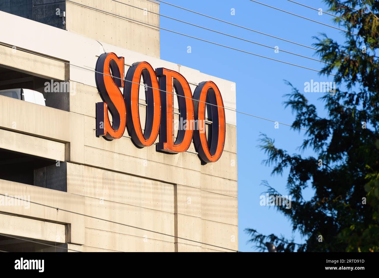 Seattle September 9, 2023; SODO sign on building in Seattle