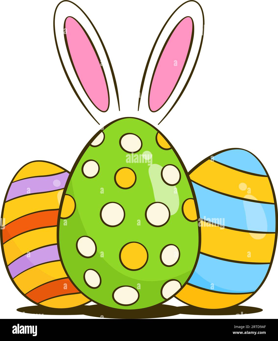 Colorful Easter eggs with bunny ears Stock Vector Image & Art - Alamy