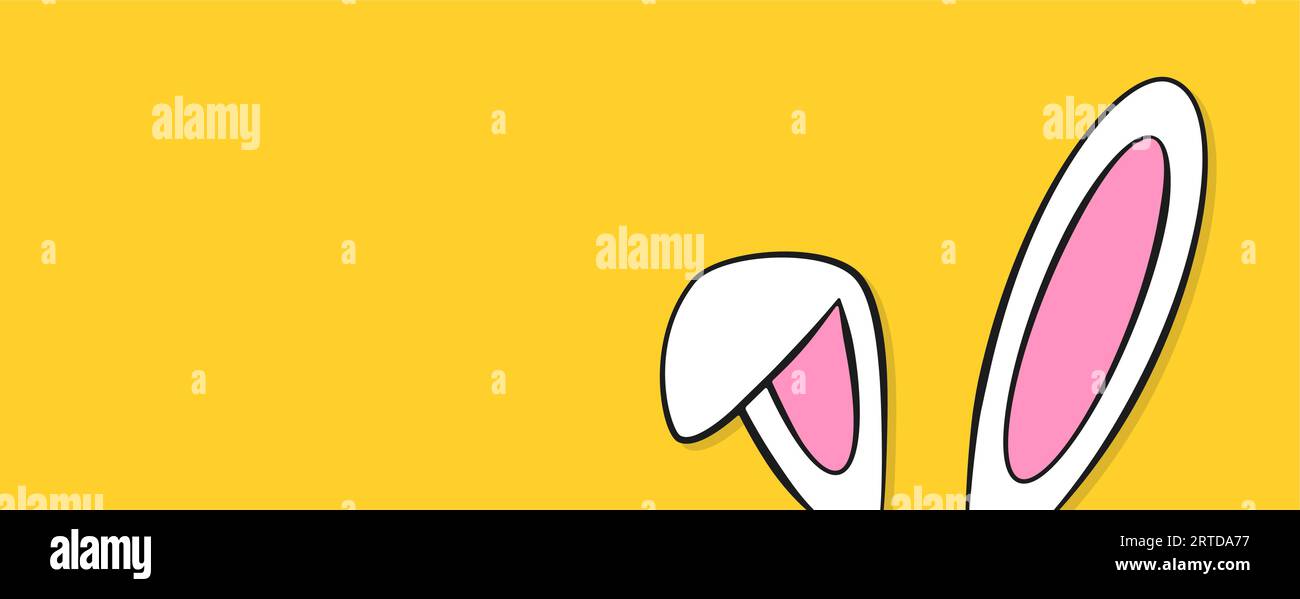 Happy Easter background with bunny ears. Vector illustration Stock Vector
